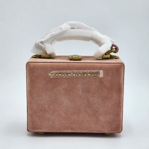 Brandon Blackwood Kendrick Mini Trunk Suede Top Handle Crossbody Bag Pink BNIP